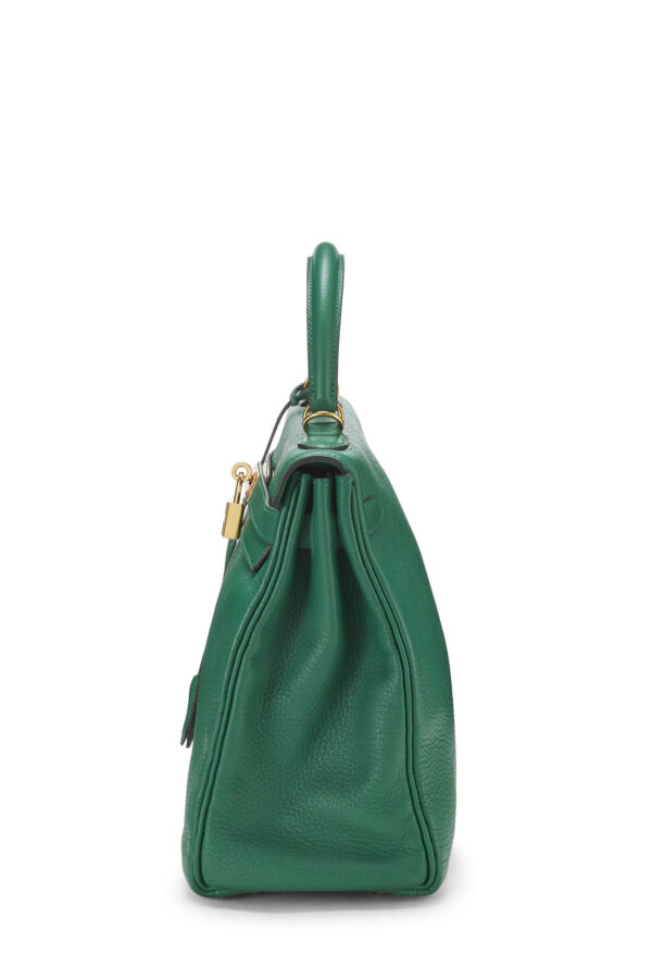 Hermes Kelly 20cm Bag In Vert Vertigo Clemence Leather