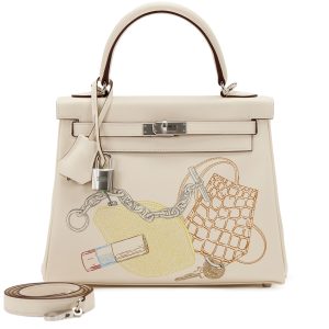 Hermes Nata Swift In and Out Kelly Retourne 25 Palladium