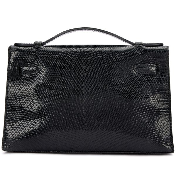 Hermès Black Niloticus Lizard Kelly Pochette