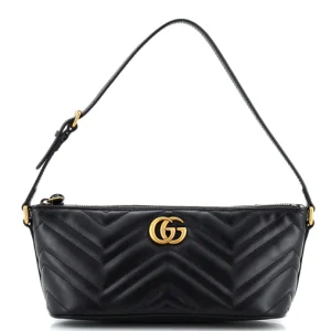 Gucci GG Marmont Pochette Shoulder Bag Matelasse Leather Small