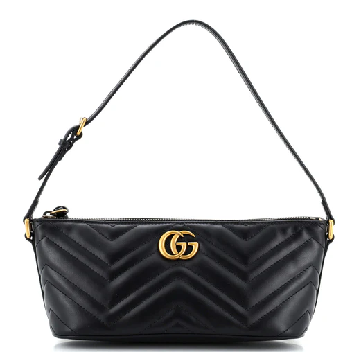 Gucci GG Marmont Pochette Shoulder Bag Matelasse Leather Small