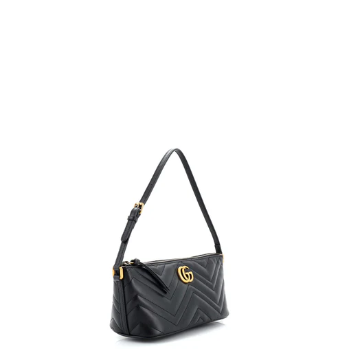 Gucci GG Marmont Pochette Shoulder Bag Matelasse Leather Small