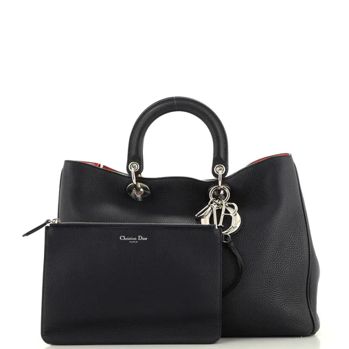 Dior Diorissimo Tote Pebbled Leather Large