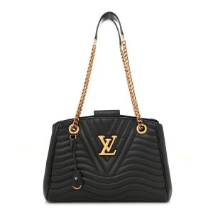 LOUIS VUITTON Calfskin New Wave Chain Tote Black