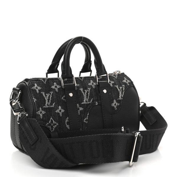 LOUIS VUITTON X NIGO Taurillon Denim Drip Keepall Black