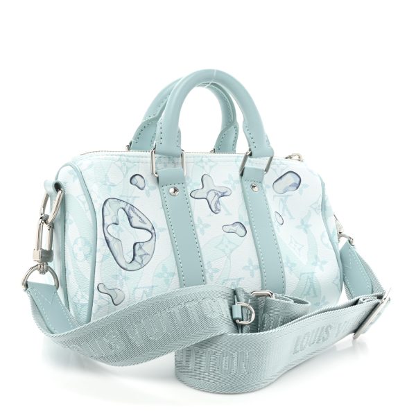 LOUIS VUITTON Monogram Keepall 25 Crystal Blue