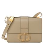 CHRISTIAN DIOR Smooth Calfskin 30 Montaigne Flap Bag Beige