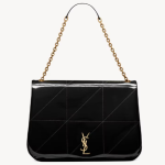 YSL JAMIE 4.3 IN PATENT EFFECT FABRIC BLACK