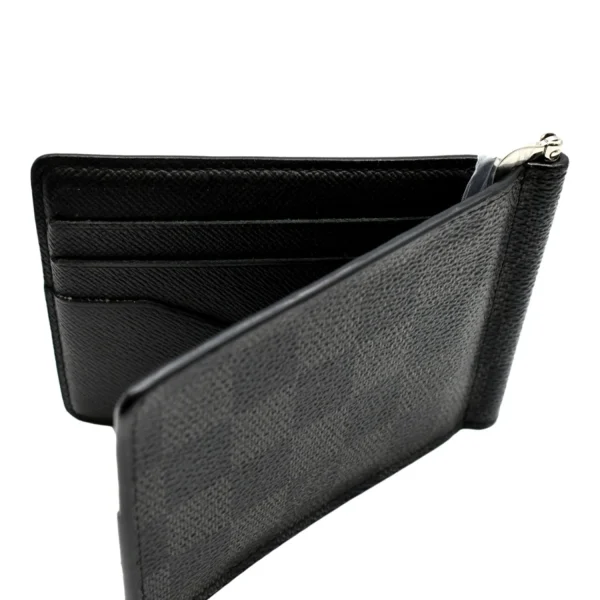 LOUIS VUITTON Pince Money Clip Damier Graphite Wallet Black