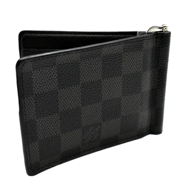 LOUIS VUITTON Pince Money Clip Damier Graphite Wallet Black