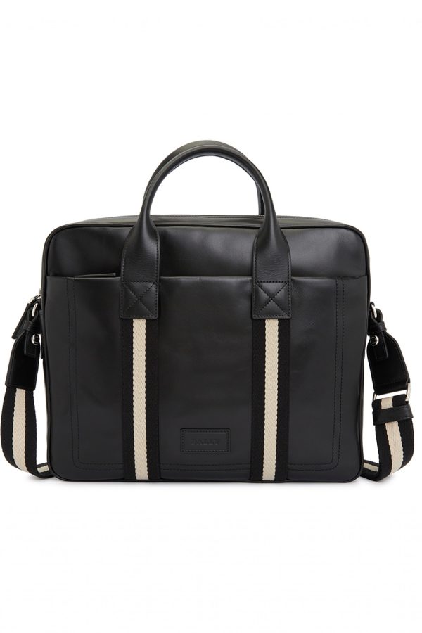 Men's Leather Laptop Bag Briefcase Business Handbag - Black