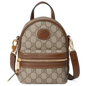 Gucci Mini Canvas Interlocking G Backpack Màu Nâu