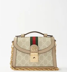 GUCCI Ophidia Supreme-Canvas and Leather Cross-Body Bag