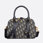 Medium D-Vibe Bowling Bag Blue Dior Oblique Jacquard