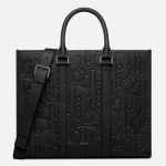 Medium Tote Bag Black Dior Gravity Leather and Black Grained Calfskin