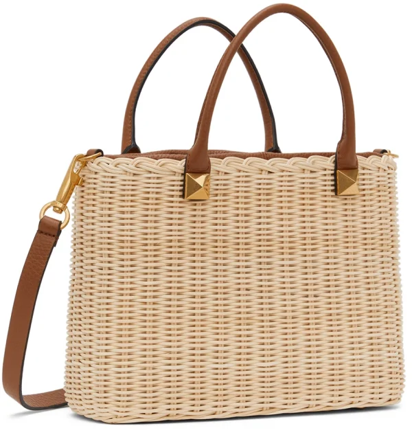 Valentino Garavani Beige VLogo Basket Handle Bag