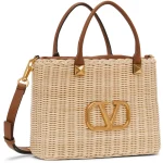 Valentino Garavani Beige VLogo Basket Handle Bag