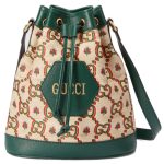 Gucci Beige Green 100 Ophidia Bucket Bag