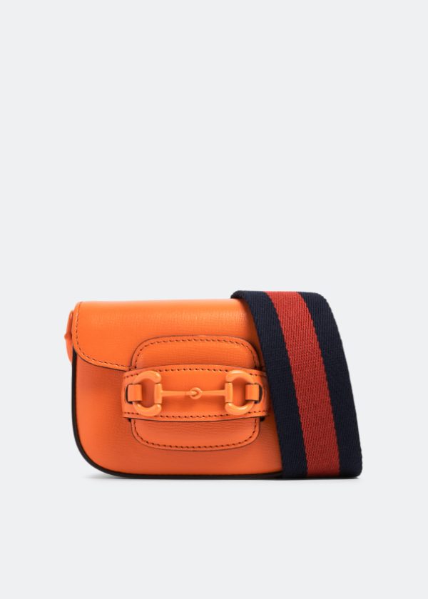 Gucci Horsebit 1955 small shoulder bag Orange leather