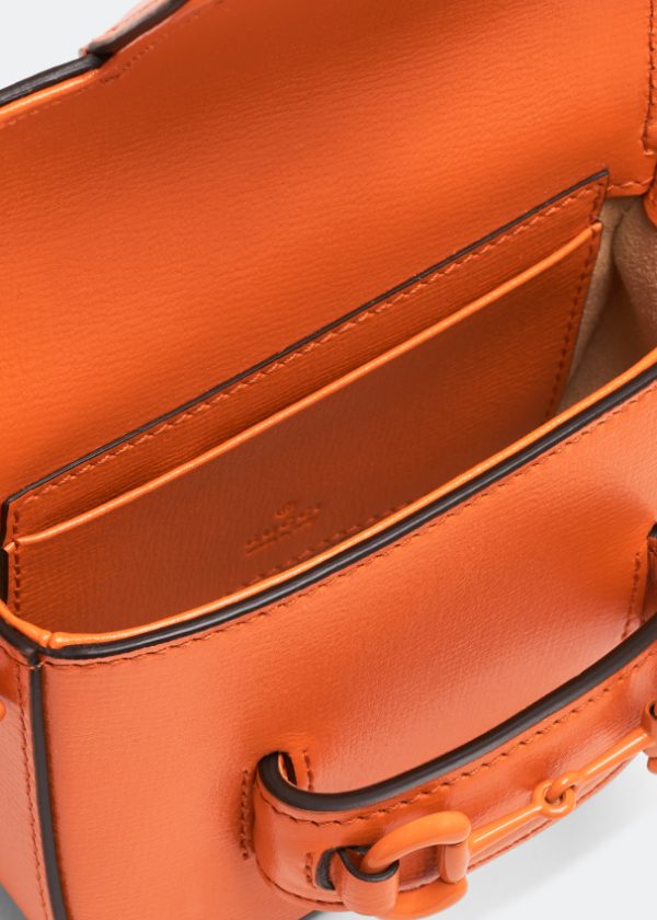 Gucci Horsebit 1955 small shoulder bag Orange leather