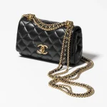 MINI FLAP BAG Shiny Lambskin & Gold-Tone Metal