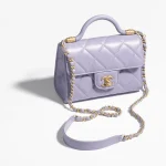 Chanel MINI FLAP BAG WITH TOP HANDLE Metal Light Purple