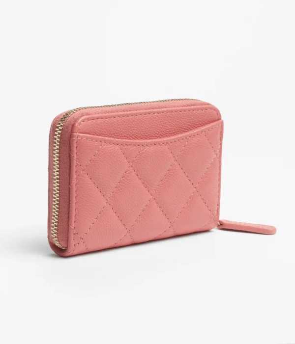 CHANEL CLASSIC ZIPPED COIN purse Metal Pink