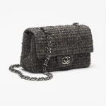 Chanel MINI CLASSIC Wool, Cotton Brown, Black, Ecru & Light Blue