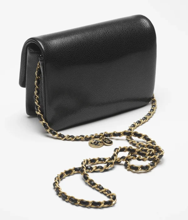 MINI FLAP BAG Grained Shiny Calfskin & Gold-Tone Metal