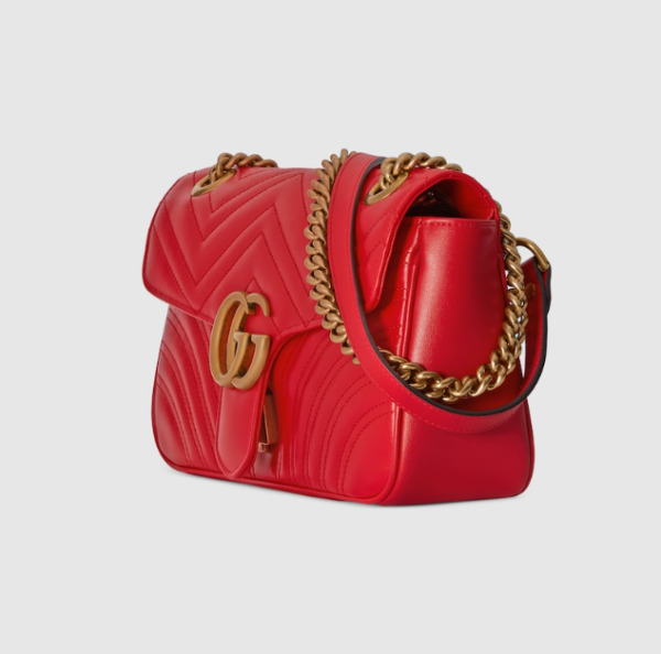 Gucci Red GG Marmont Small Shoulder Bag