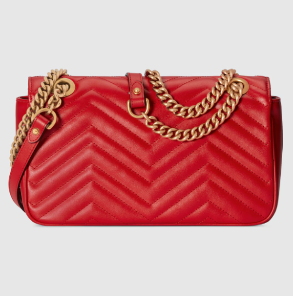 Gucci Red GG Marmont Small Shoulder Bag