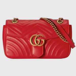 Gucci Red GG Marmont Small Shoulder Bag