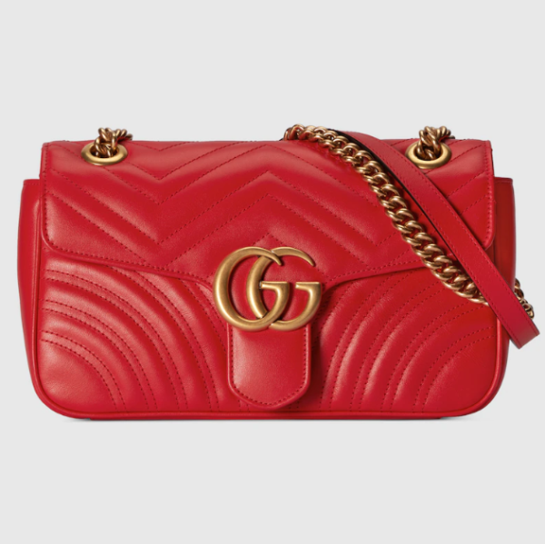 Gucci Red GG Marmont Small Shoulder Bag