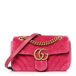 Velvet Matelasse Mini GG Marmont Light Raspberry Rose