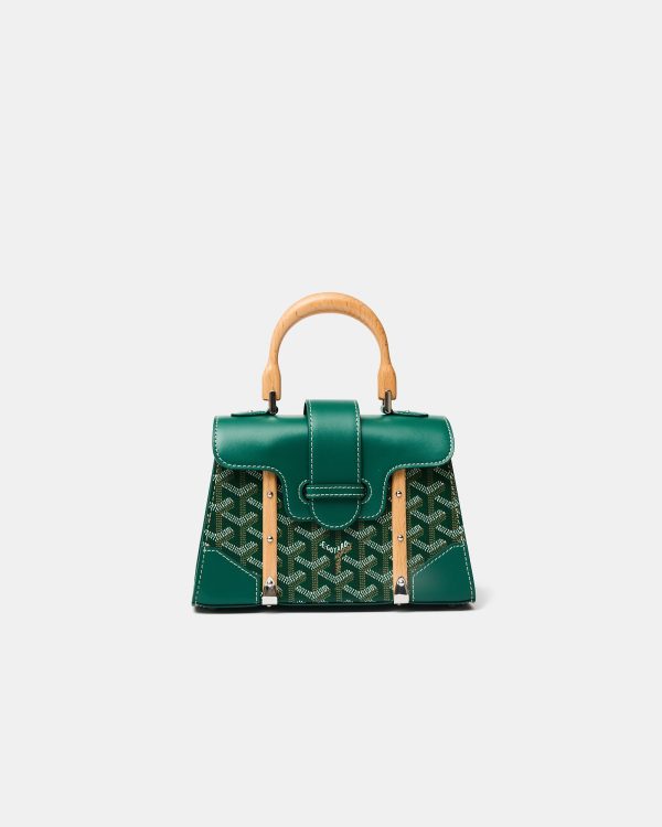 Goyard Green Coated Canvas and Leather PM Saigon