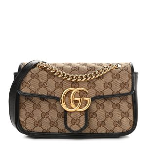 Gucci Diagonal Mini GG Shoulder Bag Beige Black