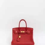 Hermès Rouge Casaque Clemence Birkin Bag