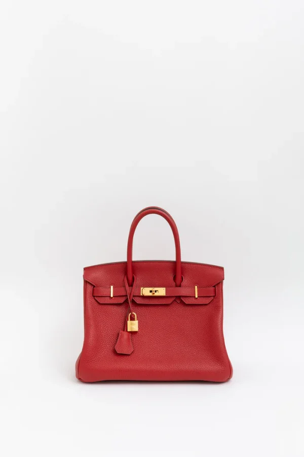 Hermès Rouge Casaque Clemence Birkin Bag