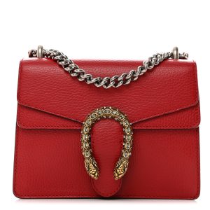 GUCCI Calfskin Mini Dionysus Bag Hibiscus Red