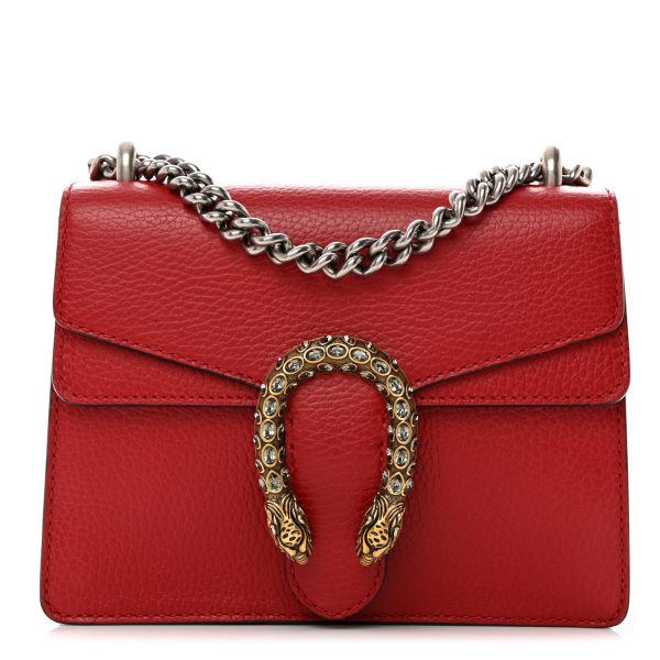 GUCCI Calfskin Mini Dionysus Bag Hibiscus Red