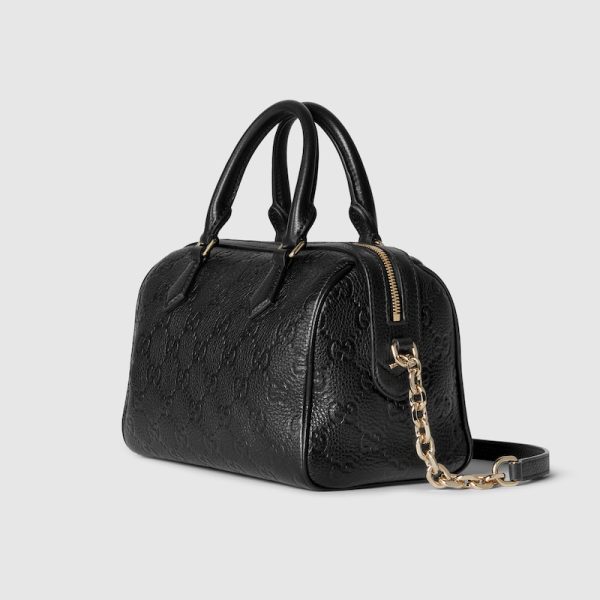 GUCCI GG EMBLEM MEDIUM BOSTON BAG