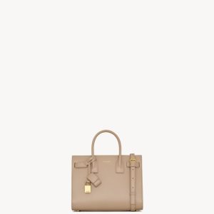 YSL SAC DE JOUR IN SMOOTH DARK BEIGE LEATHER BAG