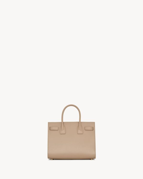 YSL SAC DE JOUR IN SMOOTH DARK BEIGE LEATHER BAG
