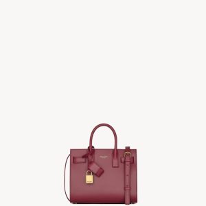 YSL SAC DE JOUR IN SMOOTH ROUGE MERLOT LEATHER