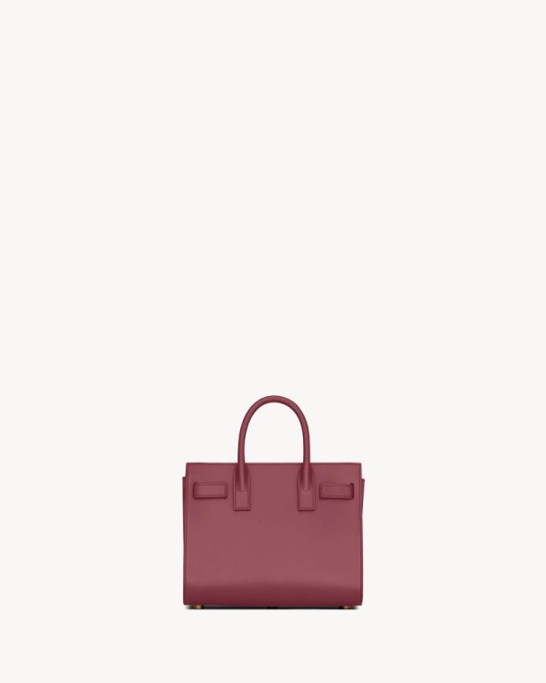 YSL SAC DE JOUR IN SMOOTH ROUGE MERLOT LEATHER