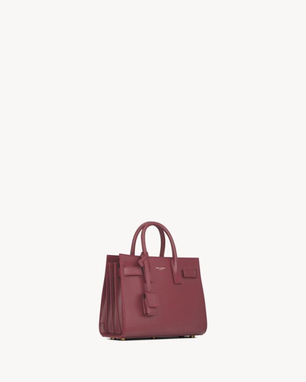 YSL SAC DE JOUR IN SMOOTH ROUGE MERLOT LEATHER