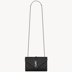 YSL ENVELOPE SMALL IN GRAIN DE POUDRE BAG