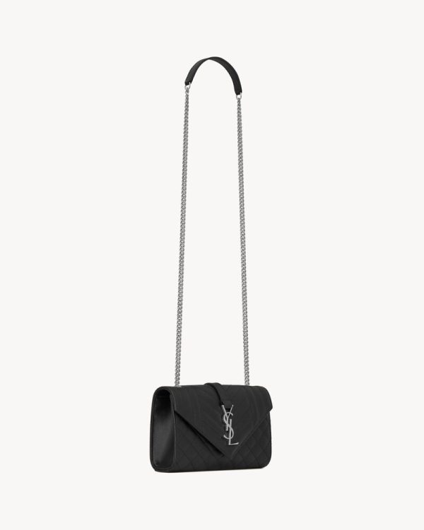 YSL ENVELOPE SMALL IN GRAIN DE POUDRE BAG