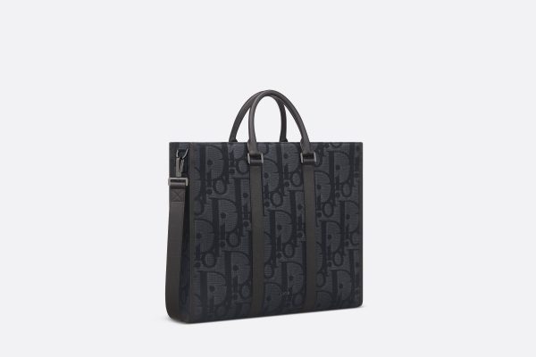 Dior East-West Tote Black Maxi Oblique jacquard Bag