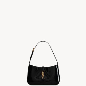 YSL LE 5 À 7 IN PATENT BLACK LEATHER BAG